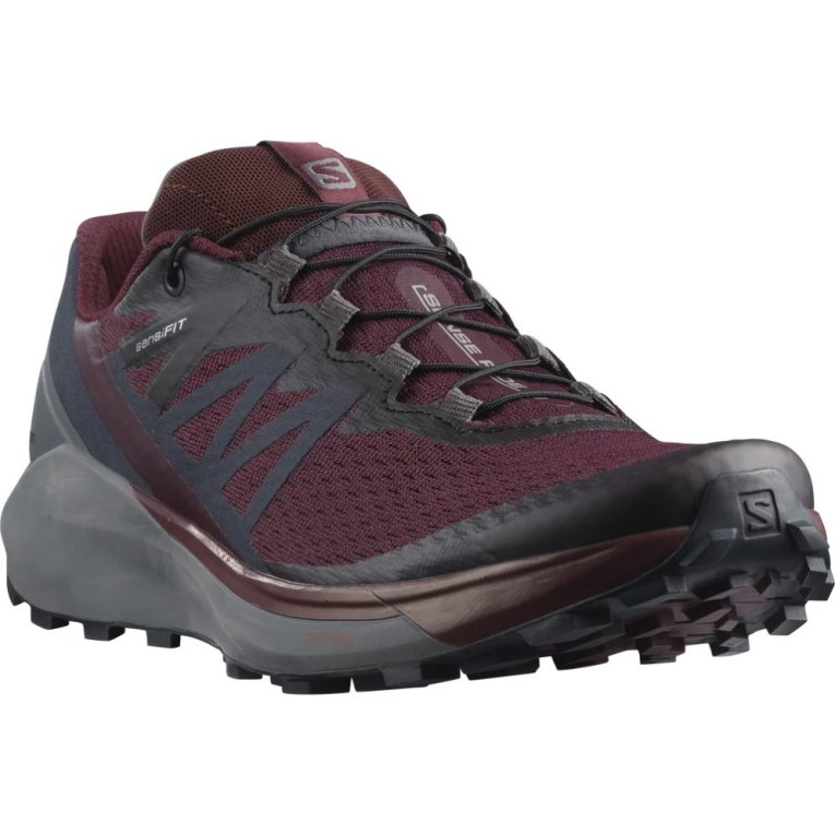 Sapatilhas Trail Running Salomon Sense Ride 4 Feminino Bordeaux Cinzentas Escuro | PT D74923